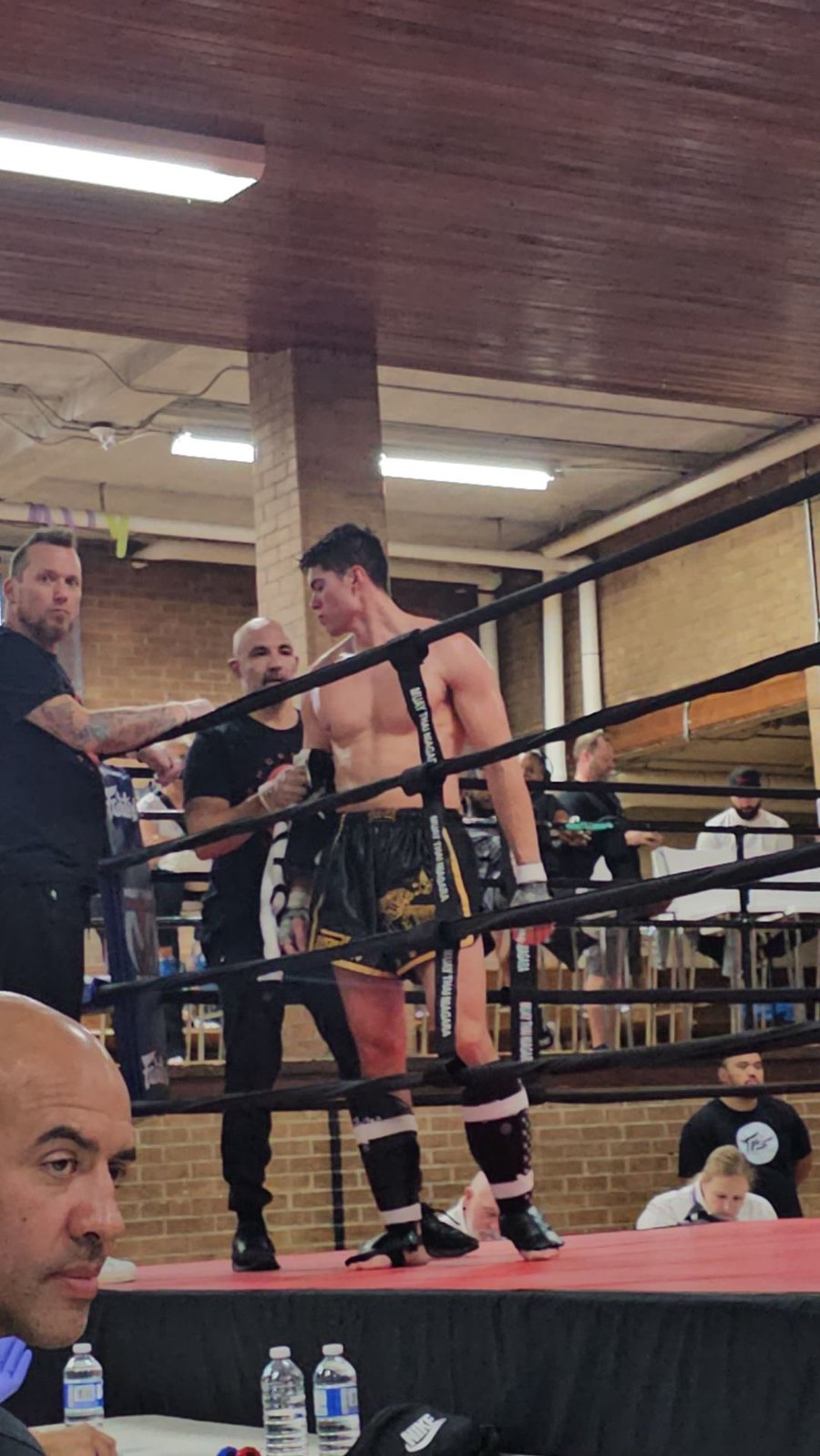 Stephen Smith competing in a kickboxing match